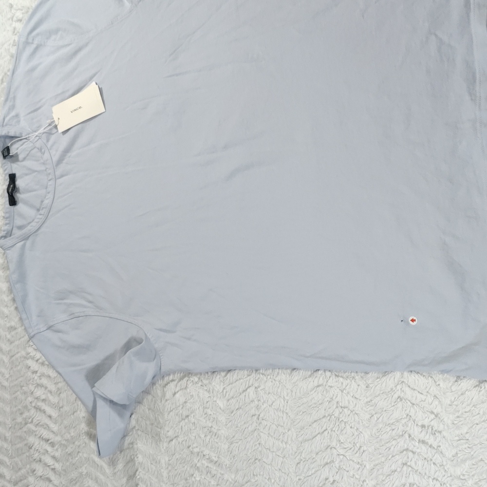 506. VINCE. Classic Crew Neck T-shirt | Color: Shirting Blue - Picture 6 of 10